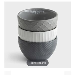 Gray and White Textured Bowl Set